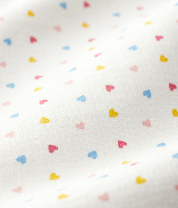 Babies' Organic Cotton Fleece Sleepsuit white/yellow/multicolor